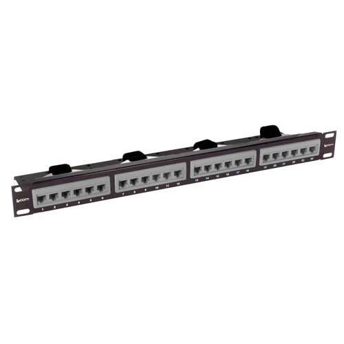 1.75"x19" (1U) 24 Port Right Angle Category 6 Shielded Feed-Thru Coupler panel with Cable Manager - Imagen 5