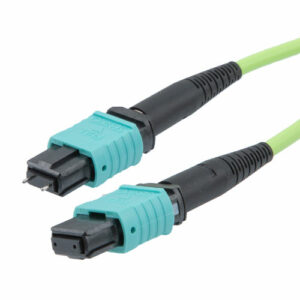 MPMF24OM5AP-3_500x500_View1.jpg MPO w/ pins to MPO no pins, 24 Fiber, Type A, 100GB 50/125 OM5 MMF, OFNP, 3 Meter