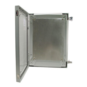 NBG241609-KIT_500x500_View1.jpg 24x16x9 Inch Weatherproof NEMA 4X Enclosure with Blank Aluminum Mounting Plate
