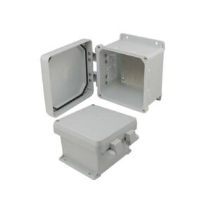 NBN060604-KIT_500x500_View1.jpg 6x6x4 Inch UL® Listed Weatherproof NEMA 4X Enclosure w/Aluminum Mounting Plate, Non-Metallic Hinges