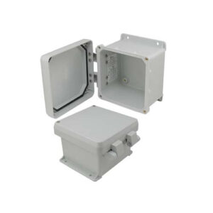 NBN060604_500x500_View1.jpg 6x6x4 Inch UL® Listed Weatherproof Industrial NEMA 4X Enclosure Only with Non-Metallic Hinges