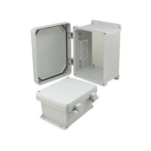 NBN080604-KIT01_500x500_View1.jpg 8x6x4 Inch UL® Listed Weatherproof NEMA 4X Enclosure, Non-Metal Mounting Plate, Non-Metallic Hinges
