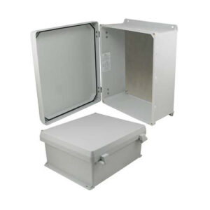 14x12x6" UL® Listed Weatherproof NEMA 4X Enclosure w/Aluminum Mount Plate, Non-Metallic Hinges