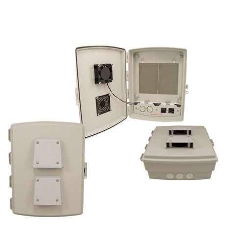 14x10x4 Inch 120 VAC OUTDOOR Weatherproof Enclosure with Cooling Fan