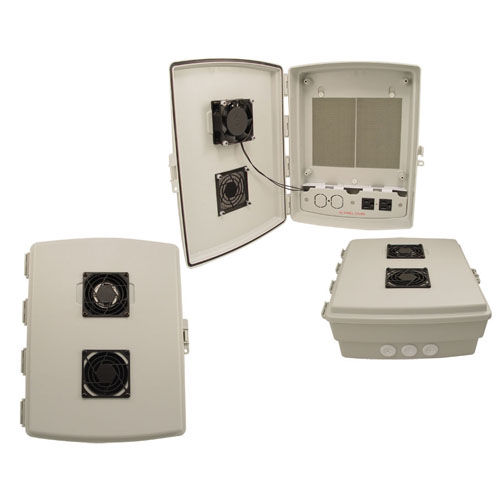 14x10x4 Inch 120 VAC INDOOR Weatherproof Enclosure with Cooling Fan