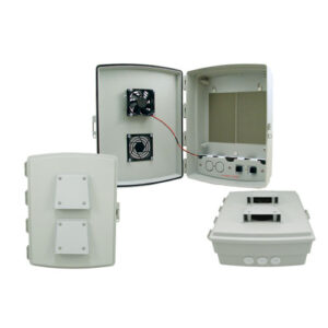 14x10x4 Inch Vented OUTDOOR Enclosure with PoE interface and Cooling Fan