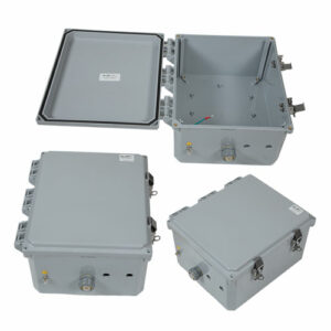 12x10x06 UL® Listed Polycarbonate Weatherproof Outdoor IP66 NEMA 4X Enclosure Bundled w/Blank Aluminum Mounting Plate, Dark Gray