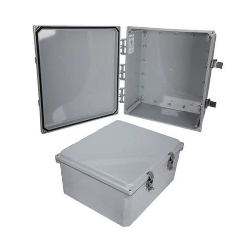14x12x6" UL® Listed Polycarbonate Weatherproof NEMA 4X Enclosure, Dark Gray