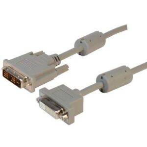 Premium Panel Mount DVI-D Single Link Male/Female Cable Assembly 10ft