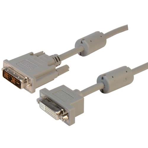 Premium Panel Mount DVI-D Single Link Male/Female Cable Assembly 5ft
