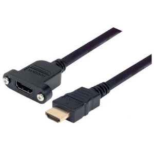 High Speed HDMI  Cable with Ethernet, Male/ Panel Mount Female 2.0 M