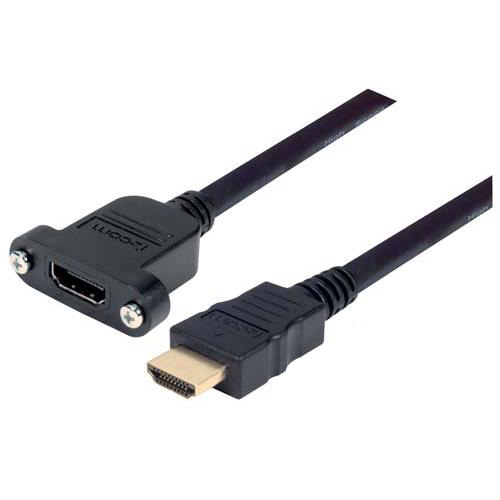 High Speed HDMI Cable with Ethernet, Male/ Panel Mount Female 4.0 M - Imagen 5