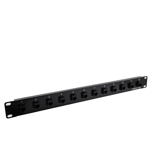 1.75"x19" (1U) 12 Port Right Angle Category 5e Feed-Thru Coupler Panel, Unshielded - Imagen 4