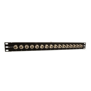 1.75" (1U) Panel, 16 N-type 50 Ohm Couplers installed