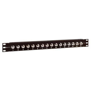1.75" x 19" Panel (Black), 16 RCA Couplers
