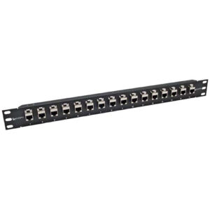 1.75"x19" (1U) 16 Port Right Angle Category 6 Feed-Thru Panel, Shielded
