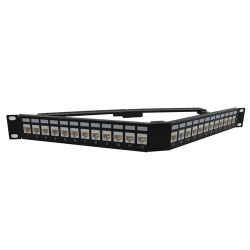 1.75"x19" (1U) 24 Port Low Profile Category 5e Feed-Thru Mini-Coupler V-Panel with Cable Manager - Imagen 6
