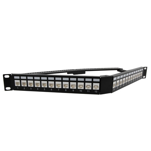1.75"x19" (1U) 24 Port Low Profile Category 6 Feed-Thru Mini-Coupler V-Panel with Cable Manager - Imagen 5