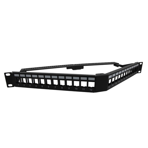 1.75"x19" (1U) 24 Port Keystone Slots V-Panel with Cable Manager - Imagen 5