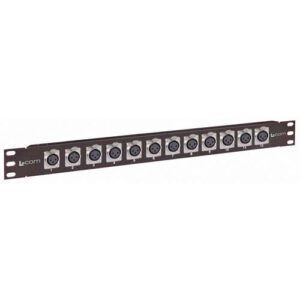 1.75" x 19" Panel (Black), 12 - XLR Female Connectors