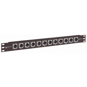 1.75" x 19" Panel (Black), 12 - XLR Male Connectors