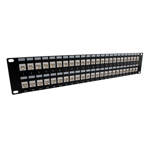 3.5"x19" (2U) 48 Port Low Profile Category 5e Feed-Thru Mini-Coupler panel w/Cable Manager - Imagen 8