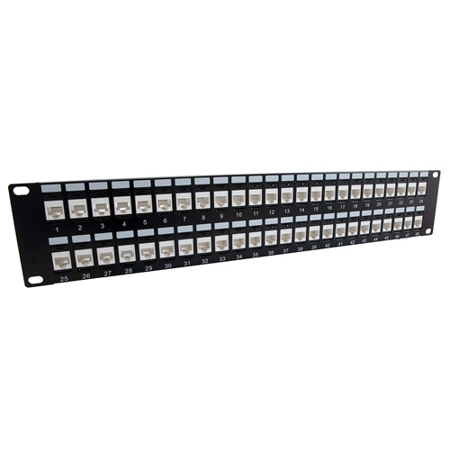 3.5"x19" (2U) 48 Port Low Profile Category 6 Feed-Thru Mini-Coupler panel w/Cable Manager - Imagen 8