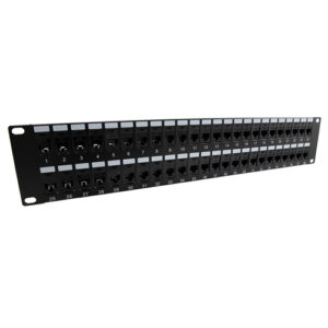 PR35-C6A-48-CM_500x500_View1.jpg 3.5"x19" (2U) 48 Port Category 6a Feed-Thru Coupler panel with Cable Manager