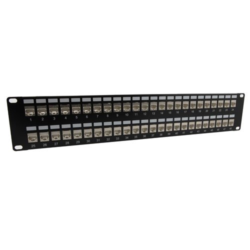 3.5"x19" (2U) 48 Port Low Profile Category 6 Shielded Feed-Thru Mini-Coupler panel w/Cable Manager - Imagen 8