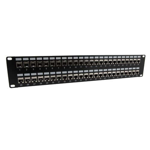 3.5"x19" (2U) 48 Port Low Profile Category 5e Feed-Thru Mini-Coupler panel w/Cable Manager - Imagen 7