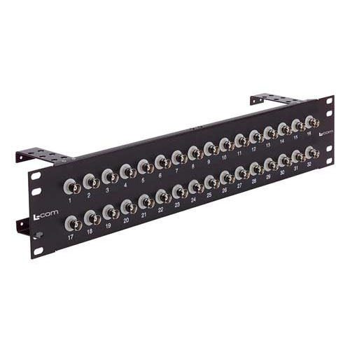 3.50" Panel (Black), 32 BNC Adapters Insulated W/Rear Cable Minder