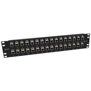 3.5"x19" (2U) 32 Port  Low Profile Category 6 Feed-Thru Panel, Shielded