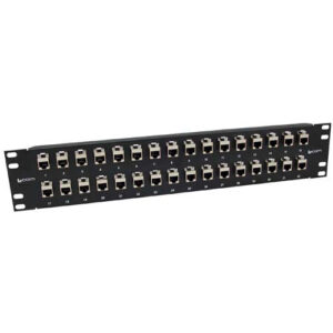 3.5"x19" 32 Port  Low Profile Category 6a Feed-Thru Panel, Shielded