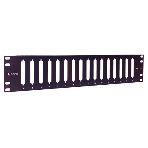 3.5" X 19" Blank Panel w/ 16 Universal DB37/HD62 Cutouts, Black