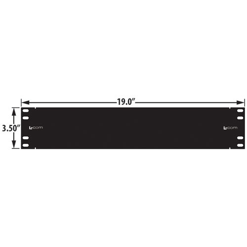 3.5" X 19" Blank Panel w/ 16 Universal DB37/HD62 Cutouts, Black - Imagen 2