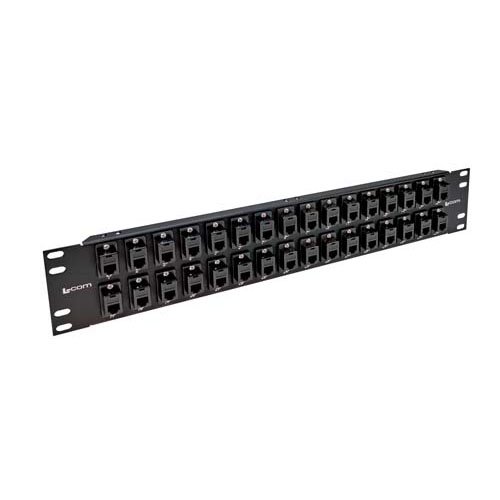 3.5"x19" (2U) 32 Port Right Angle Keystone Category 5e Feed-Thru Panel, Unshielded - Imagen 5