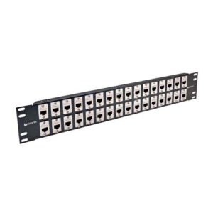 3.50" 32 Port ECF Flange Mounted Category  6 Feed-Thru Panel, Shielded