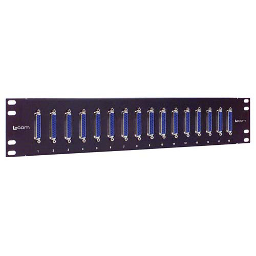 3.50" x 19" Panel, 16 DB25 Female / Female Couplers