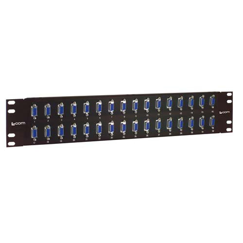 3.5" x 19" Panels with 32 DB9 Female / Female Couplers