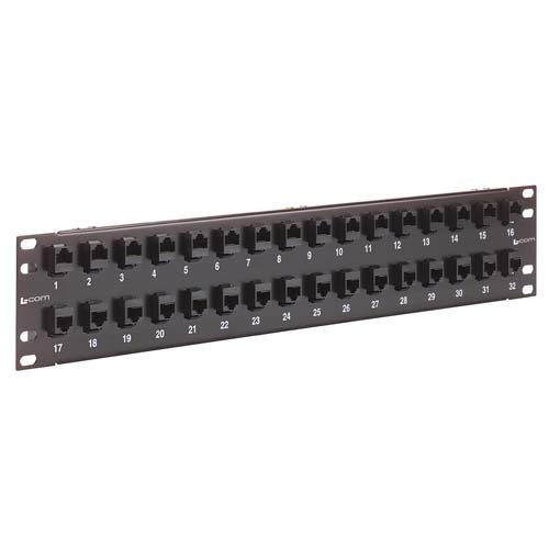 3.5"x19" (2U) 32 Port Right Angle Keystone Category 5e Feed-Thru Panel, Unshielded - Imagen 7