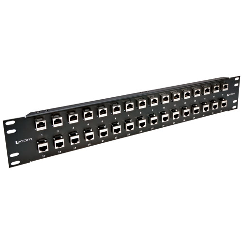 3.5"x19" (2U) 32 Port Right Angle Keystone Category 5e Feed-Thru Panel, Shielded - Imagen 7