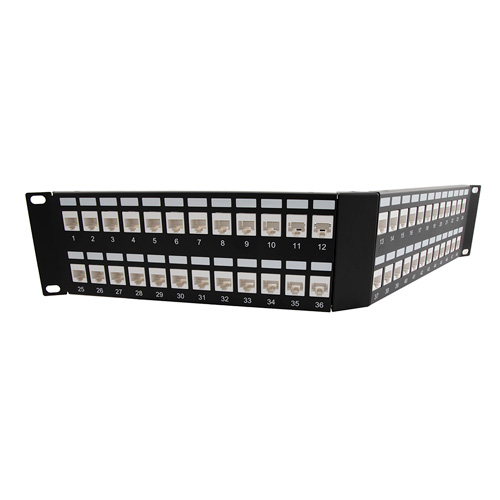 3.5"x19" (2U) 48 Port Low Profile Category 6 Feed-Thru Mini-Coupler V-Panel with Cable Manager - Imagen 8