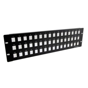 5.25"x19" (3U)  48 Port Keystone Slot Panel