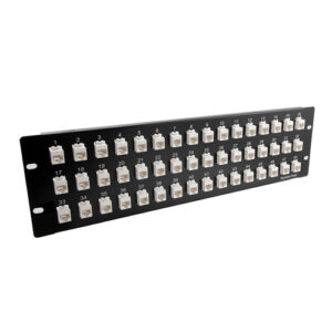5.25"x19" (3U) 48 Port Category 5e Feed-Thru Mini-Coupler Coupler Panel, Unshielded