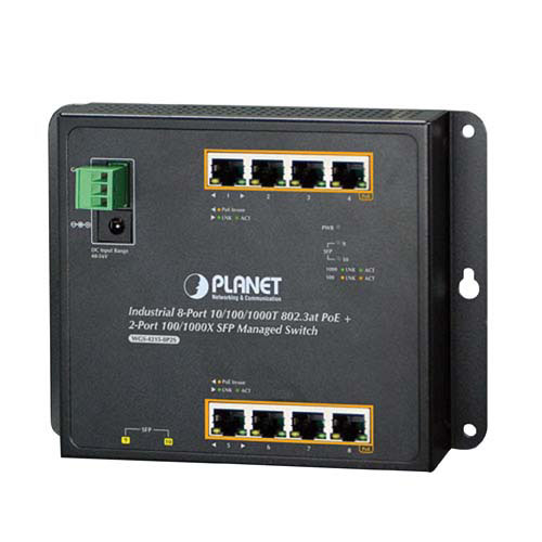 Industrial 8-Port 10/100/1000T 802.3at PoE plus 2-Ports 100/1000X SFP Wall-Mount Managed Switch - Imagen 8
