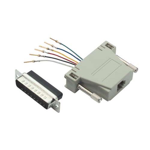Modular Adapter, DB25 Male / RJ12 (6x6) Jack Slotted Screws