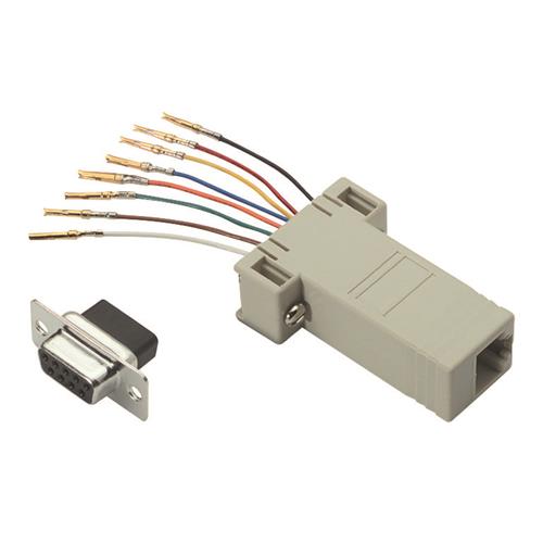 Modular Adapter, DB9 Female / RJ45 (8x8) Jack Slotted Screws