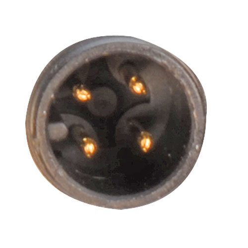 M12 4 Position A Code Male Receptacle, IP69K Rated, Rear Mounting Style with 0.3m Leads - Imagen 2