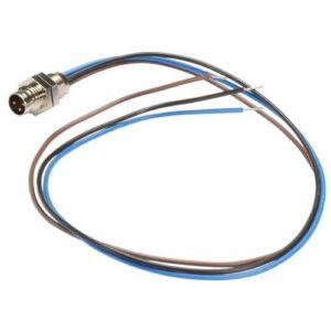 M8 3 Pole Male Receptacle, Rear Mounting Style with 0.3m Leads