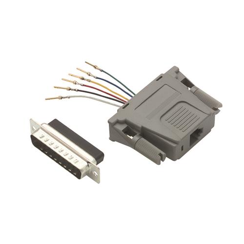 Modular Adapter, DB25 Male / RJ12 (6x6) Jack Slotted Screws - Imagen 2